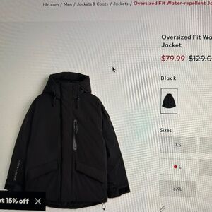 H&M  Oversized Fit Water-repellent Jacket